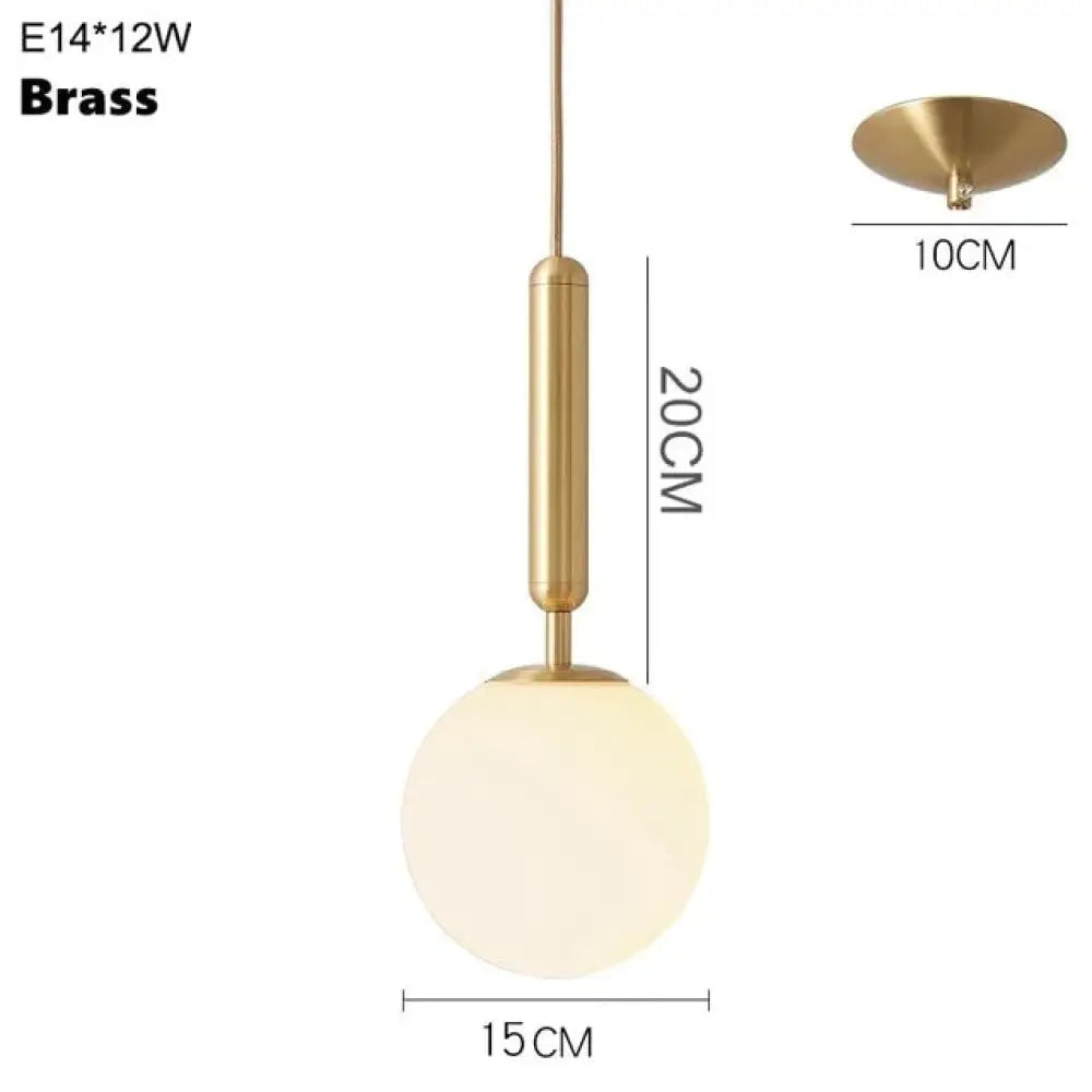 Nordic Brass Aluminum Modern Pendant Light Loft Hanging Lamps Bedside Lamp Kitchen Suspension 15Cm