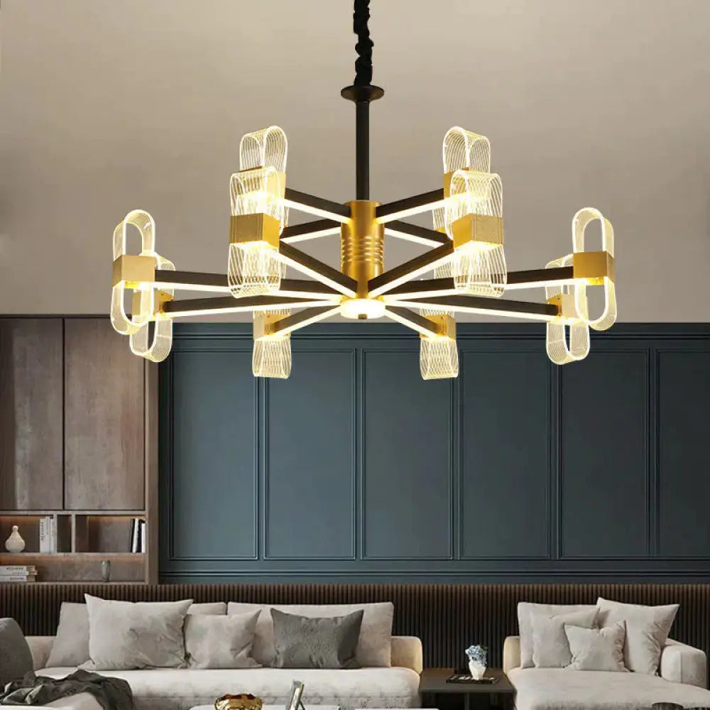 Nordic Chandeliers Use Light In The Bedroom 12 Heads - Dia90Cm / Trichromatic Light Pendant
