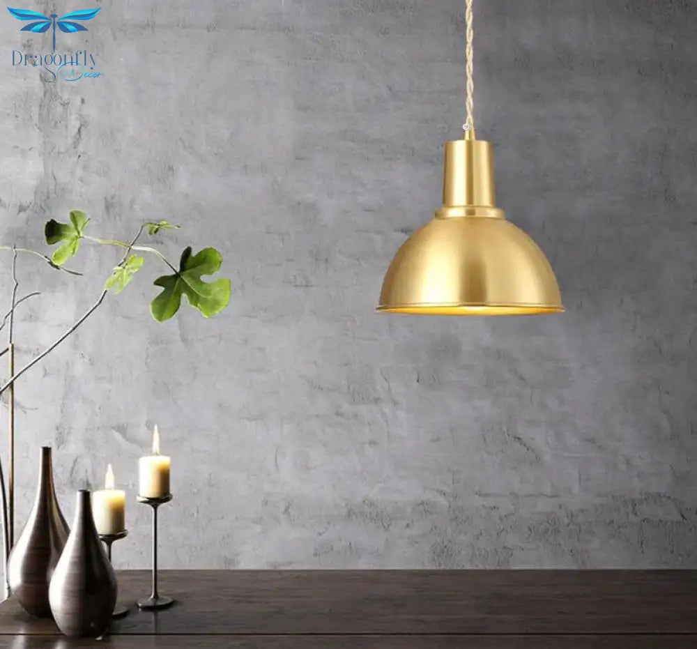 Nordic Copper Led Pendant Lights Bar Cafe Ceiling For Restaurant Bedroom Living Room Industrial