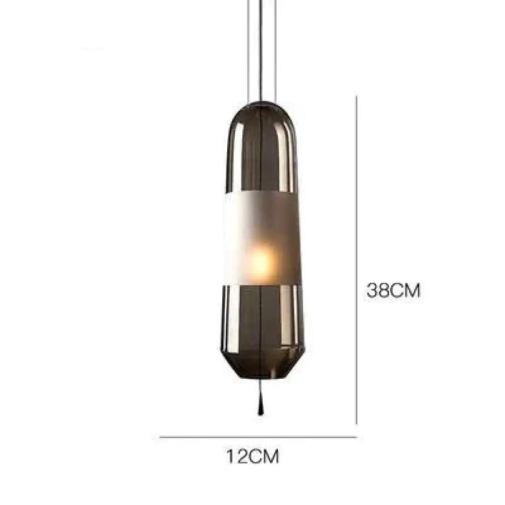 Nordic Creative Bedroom Bedside Lamp Glass Small Single Head Chandelier Soot / Warm Light Pendant