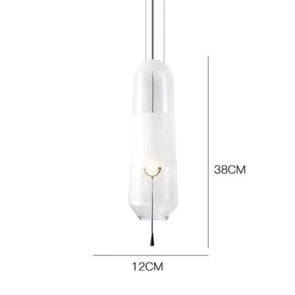 Nordic Creative Bedroom Bedside Lamp Glass Small Single Head Chandelier Transparent / Warm Light