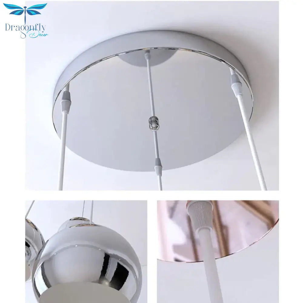 Nordic Creative Chandelier Light Luxury Restaurant Simple Single Head Three Silver Bar Lamp Pendant