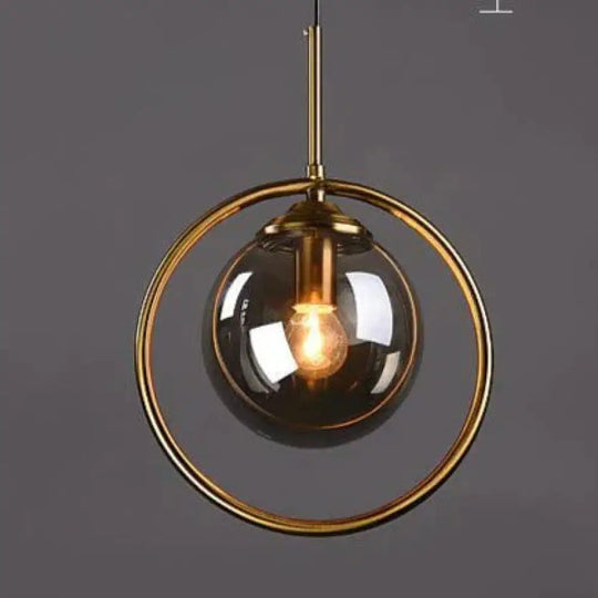 Nordic Creative Minimalist Bar Study Bedroom Bedside Magic Bean Lamp Glass Chandelier Amber / No