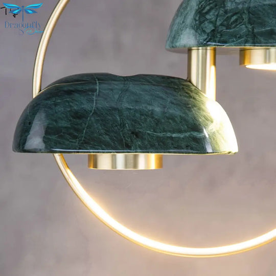 Nordic Design Luxury Zen Art Hanging Lamp Led Brass Marble Ligiht Minimalist Modern Pendant Lights