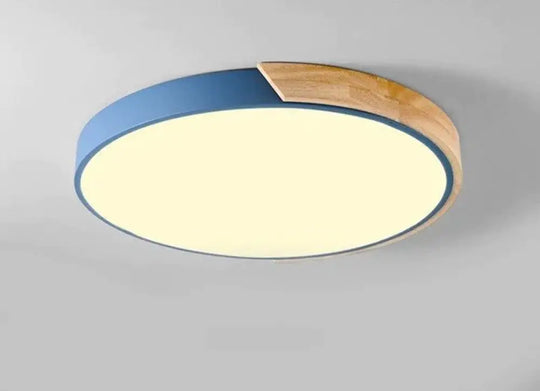 Nordic Fashion Simple Wooden Ceiling Lamps Colorful Round Aluminum Bedroom Living Room Light