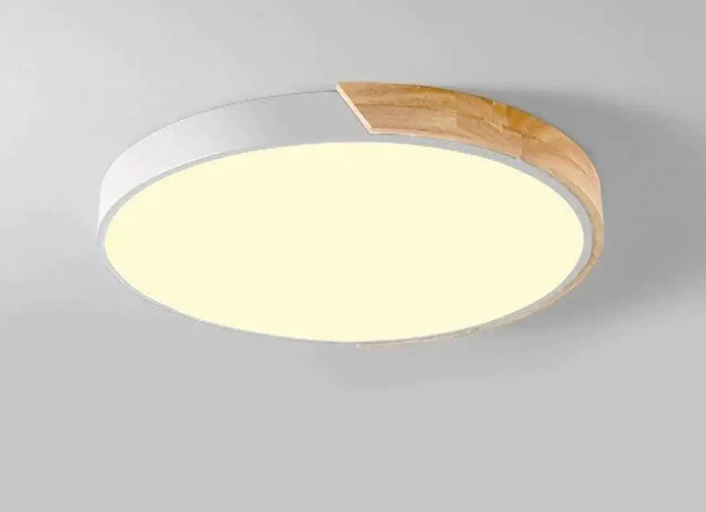 Nordic Fashion Simple Wooden Ceiling Lamps Colorful Round Aluminum Bedroom Living Room Light