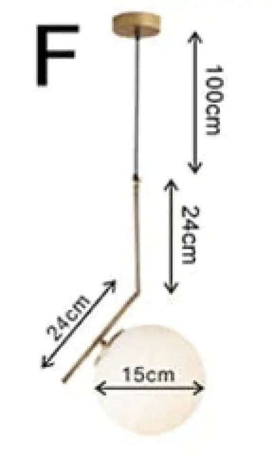 Nordic Glass Ball Pendant Lights Vintage Hoop Gold Modern Led Hanging Lamp For Living Room Home
