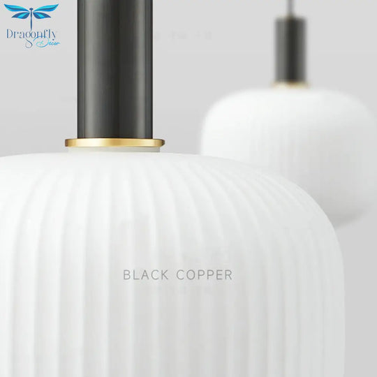 Nordic Glass Pendant Lights Retro Restaurant Creative Living Room Lamp Simple Bedside Lamp Led E27