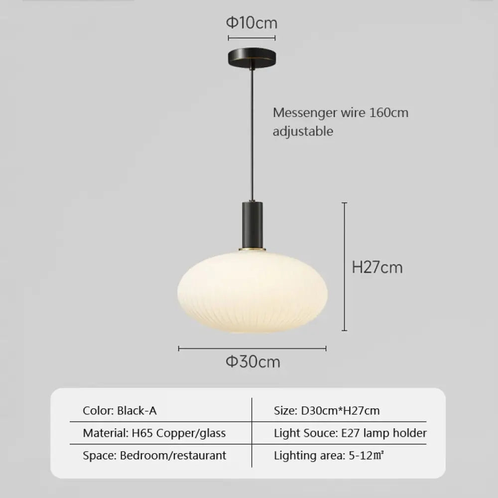 Nordic Glass Pendant Lights Retro Restaurant Creative Living Room Lamp Simple Bedside Lamp Led E27