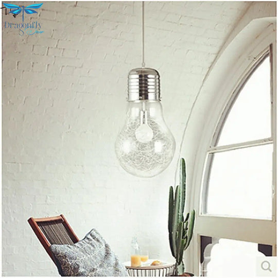 Nordic Individual Big Bulb Led Glass Pendant Lights Modern Simple Creative Restaurant Bedroom