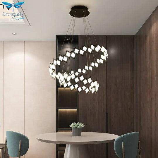 Nordic Ins Postmodern Simple Led Ring Chandeliers Lighting Lustre Designer Living Room Office