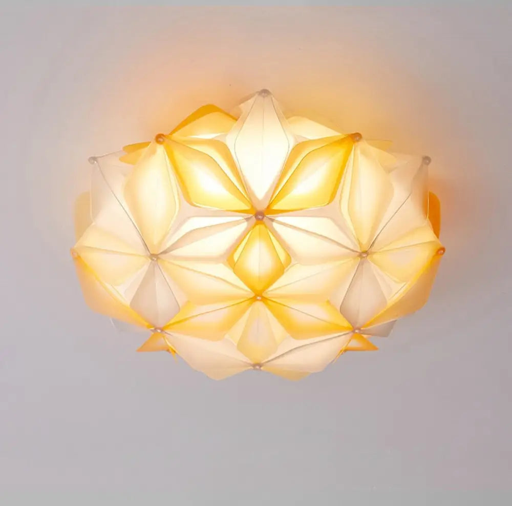 Nordic - Inspired Designer Ceiling Lamp For Warm Bedroom Lighting D50Cm Amber / Cold Light