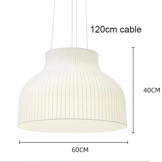 Nordic Led Pendant Chandelier: Modern Silk Fabric Hanging Lamp For Living Room Dining Bar And