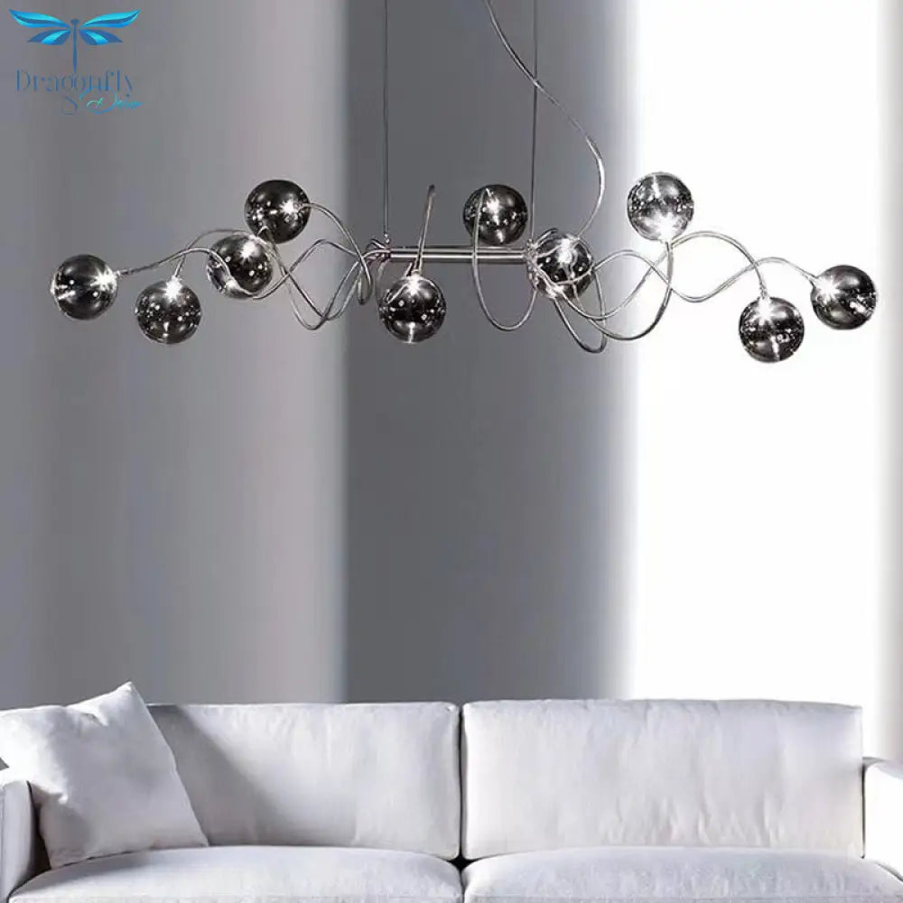Nordic Living Room Glass Magic Bean Chandelier Modern Minimalist Molecule Bedroom Creative