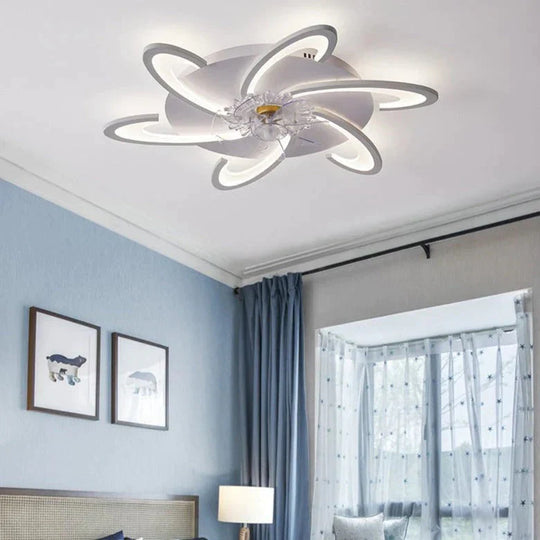 Nordic Living Room Led Creative Smart Windmill Ceiling Fan Light Ceiling