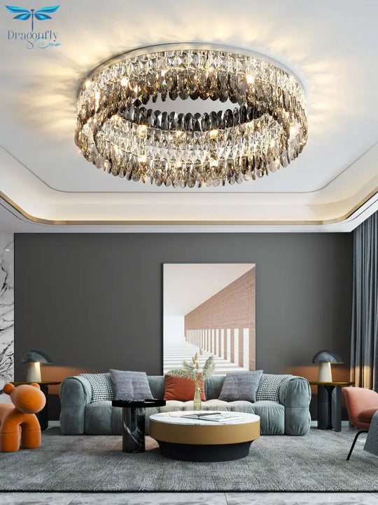 Nordic Living Room Simple Modern Atmospheric Bedroom Lamp Chrome Silver Ceiling Home Creative