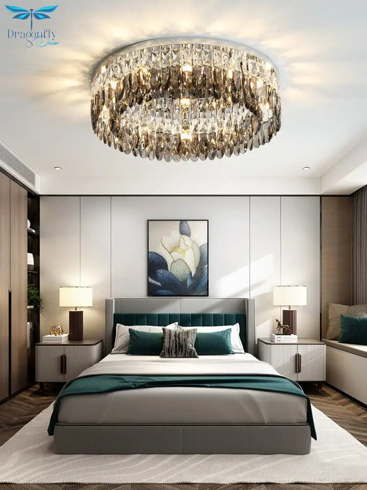 Nordic Living Room Simple Modern Atmospheric Bedroom Lamp Chrome Silver Ceiling Home Creative