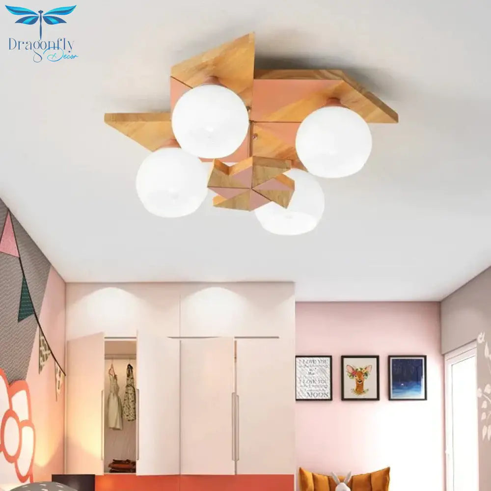 Nordic Log Gale Children’s Bedroom Ceiling Lamp