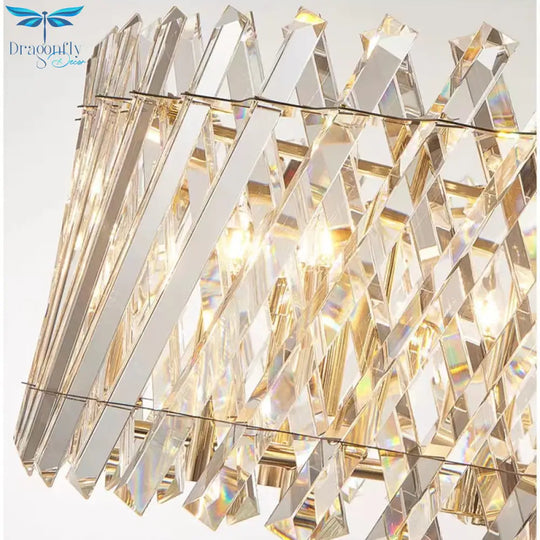 Nordic Luxury Gold Crystal Led Ceiling Lamp - Dimmable Chandelier For Home Decor & Dining Room