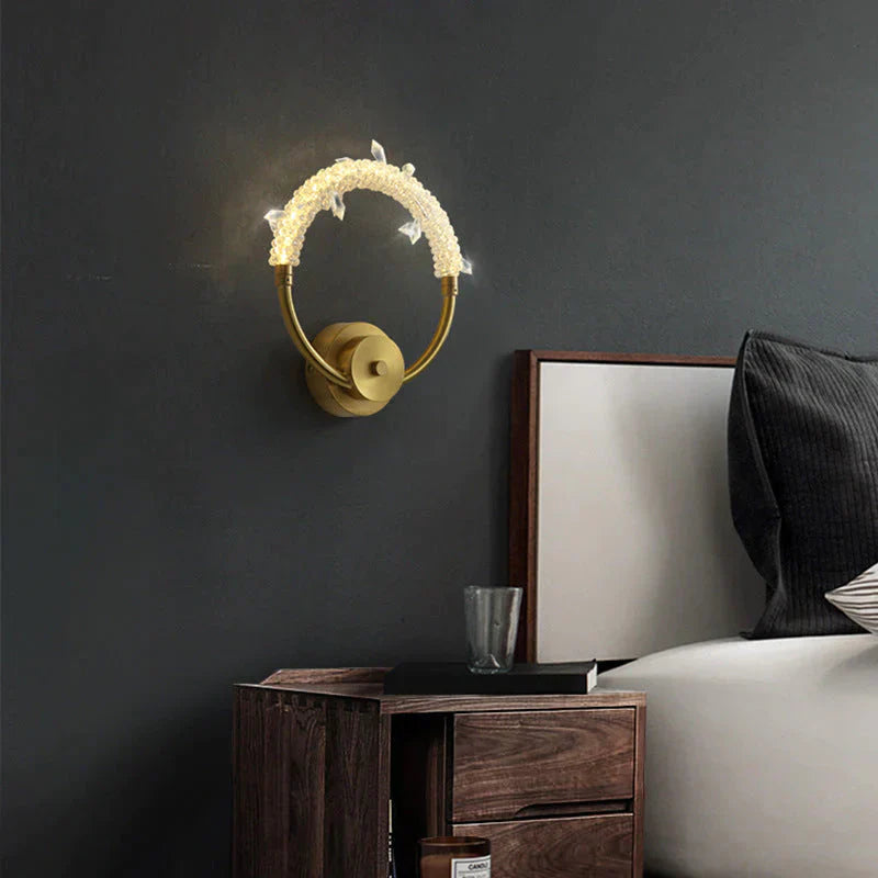 Nordic Luxury Wall Lamp Crystal Copper Lamps