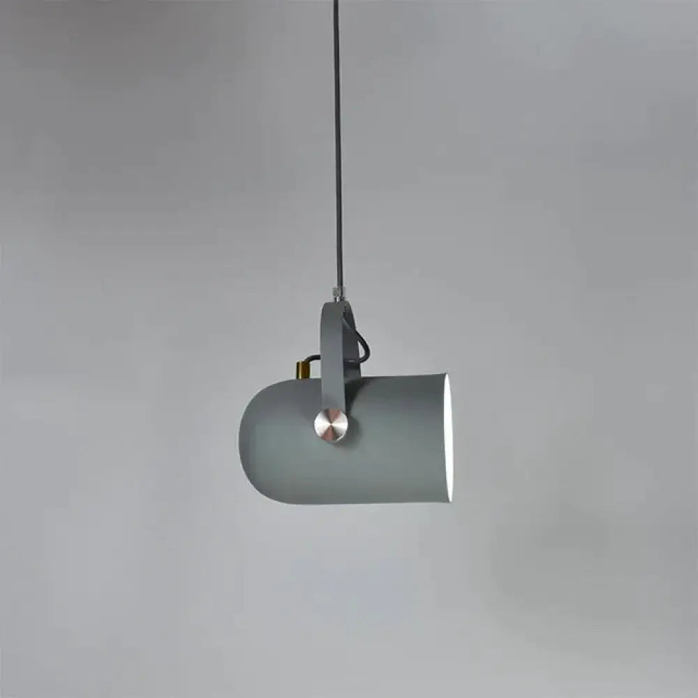 Nordic Minimalism Droplight Angle Adjustable E27 Small Pendant Lights Light Grey / Black Power Cord
