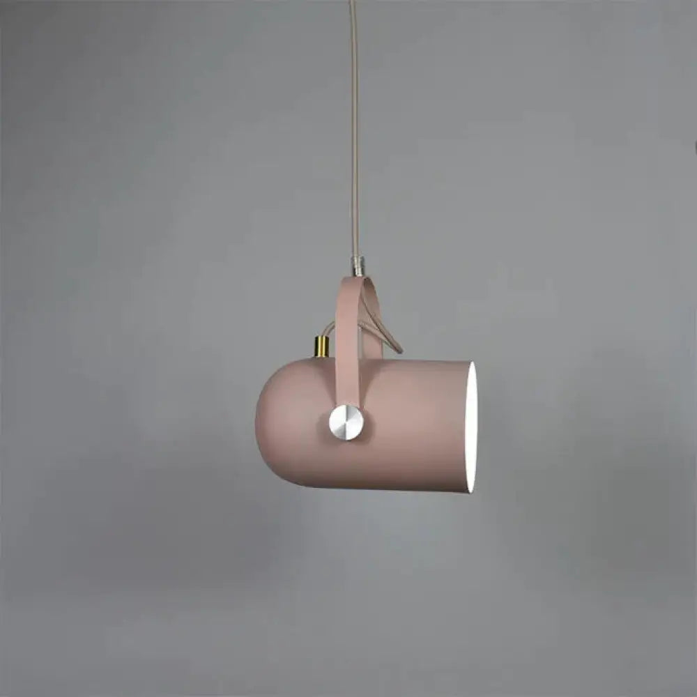 Nordic Minimalism Droplight Angle Adjustable E27 Small Pendant Lights Pink / Black Power Cord