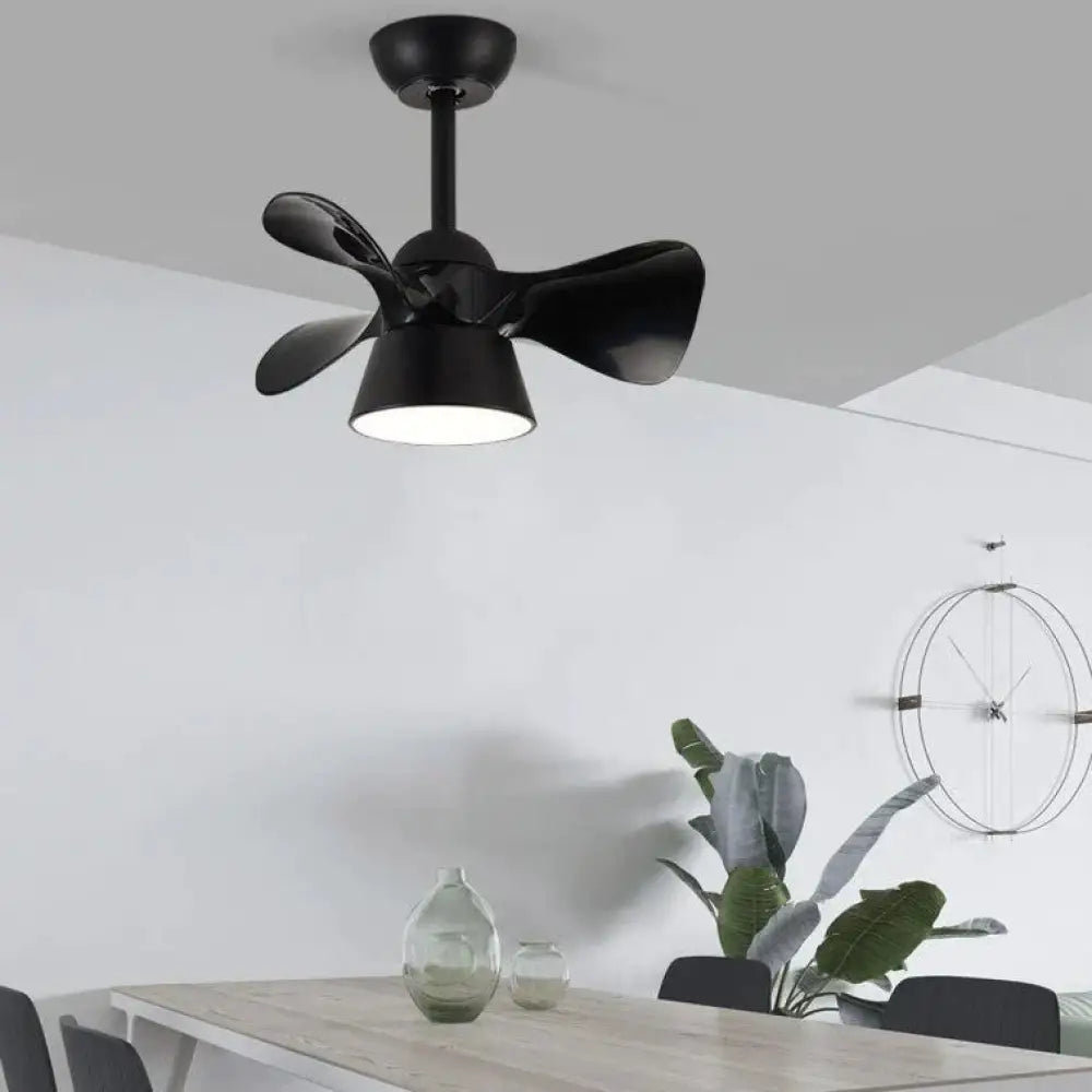 Nordic Minimalist Atmosphere Macron Dragon Led Chandelier Invisible Fan Lamps Black / B Stepless