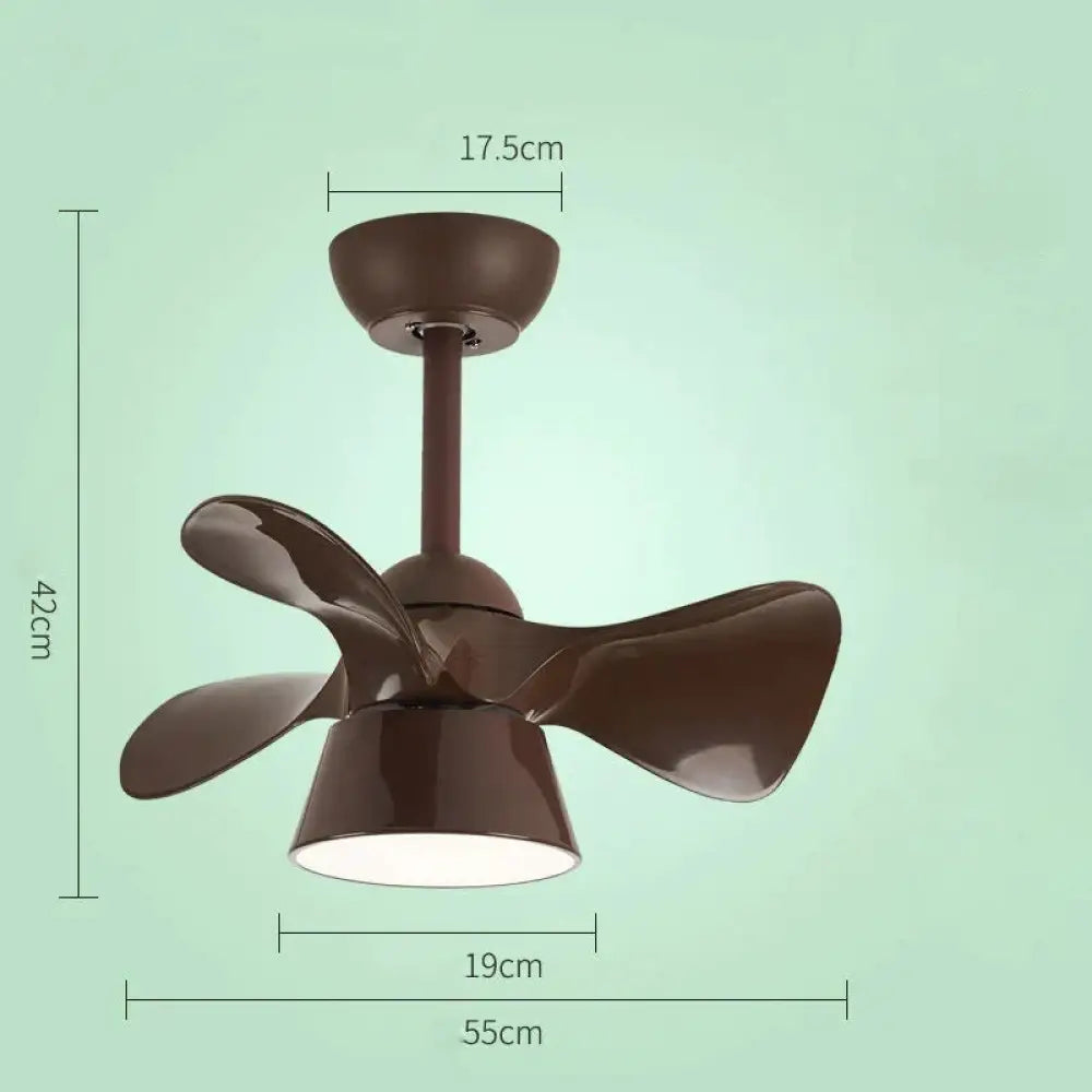 Nordic Minimalist Atmosphere Macron Dragon Led Chandelier Invisible Fan Lamps Brown / A Stepless
