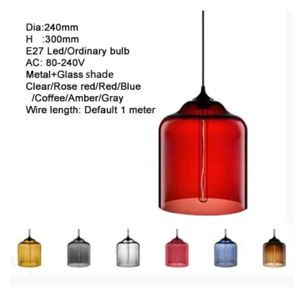 Nordic Modern Colorful Glass Bowl Pendant Lights E27 Loft Hanging Lamps For Kitchen Living Room