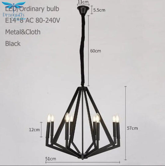 Nordic Modern Diamond Pendant Light Led E14 Loft Industrial Hanging Lamp With 2 Colors For Living
