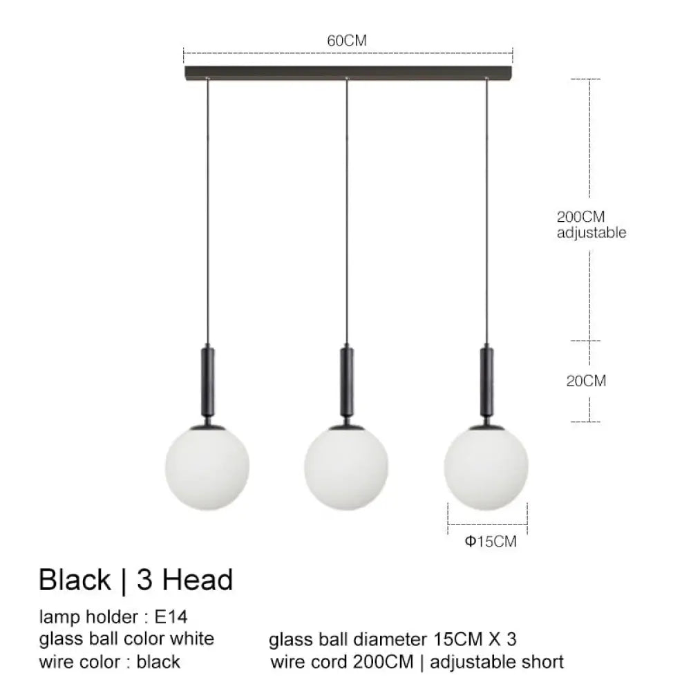 Nordic Modern Glass Ball Chandeliers Lighting For Dining Room Home Decor Pendant Light Kitchen