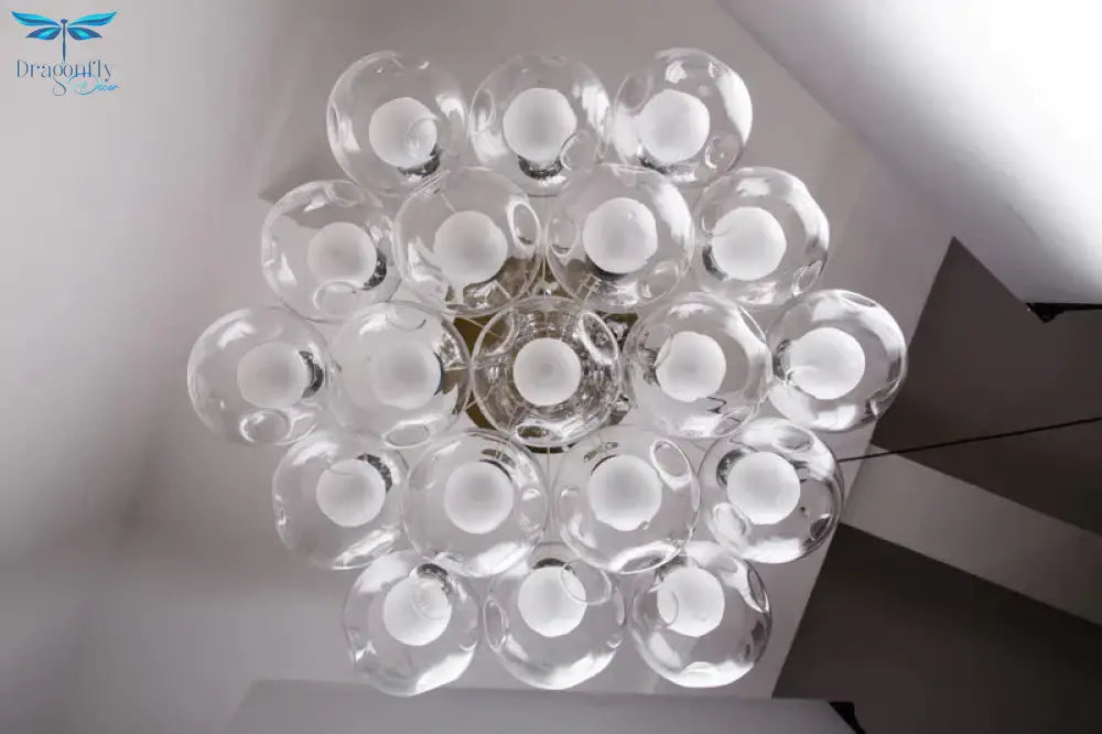 Nordic Modern Led Double - Deck Glass Ball Pendant Lights G4 Bulb Hall