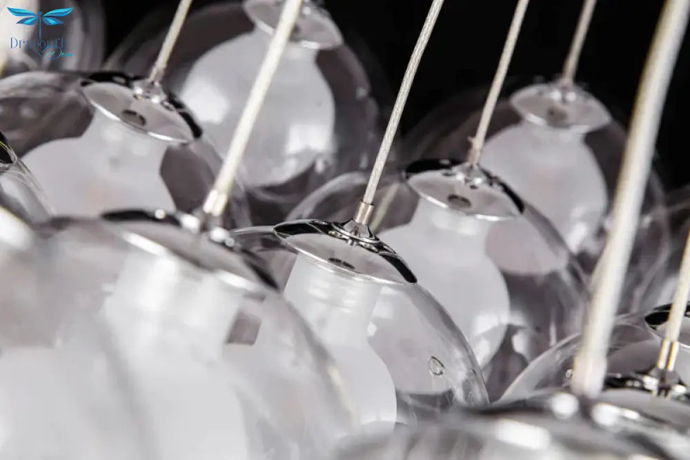 Nordic Modern Led Double - Deck Glass Ball Pendant Lights G4 Bulb Hall