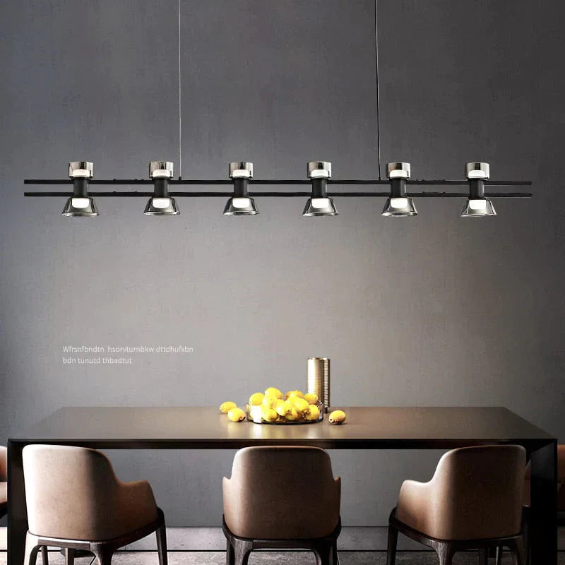 Nordic Modern Minimalist Light Luxury Bar Led Strip Lamp Kitchen Island Table Light Fixture Pendant