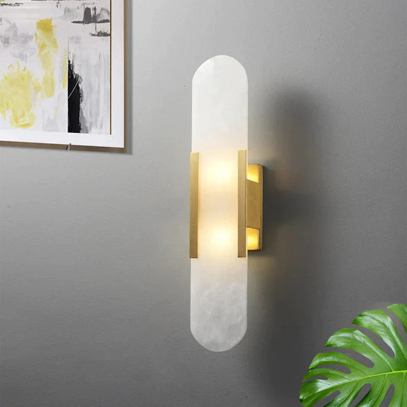 Nordic Modern Simple Copper Marble Wall Lamp Stair Study Bedroom Lamps