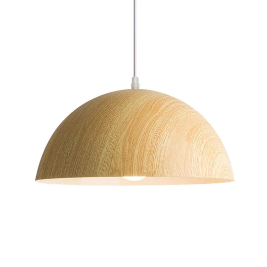 Nordic Modern Wood Grain Spray Paint Aluminum Pendant Lights Living Room Dining Desk Bedside