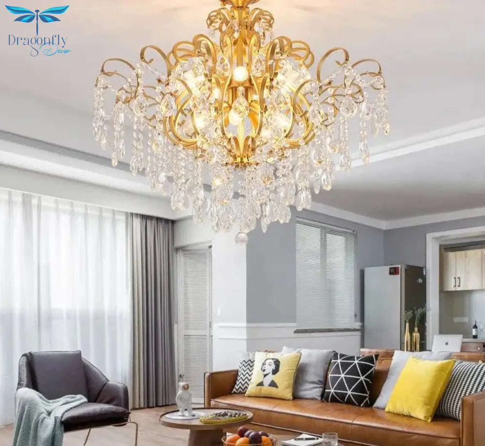 Nordic Pendant Lights Gold Crystal Lamp For Living Room Kitchen Dining Table Kids Modern Led