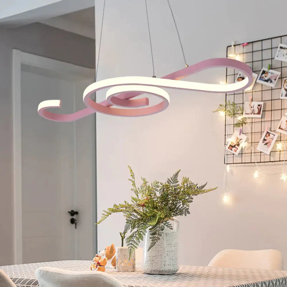 Nordic Post - Modern Led Restaurant Chandelier Creative Simple Lighting Pink / White Light Pendant