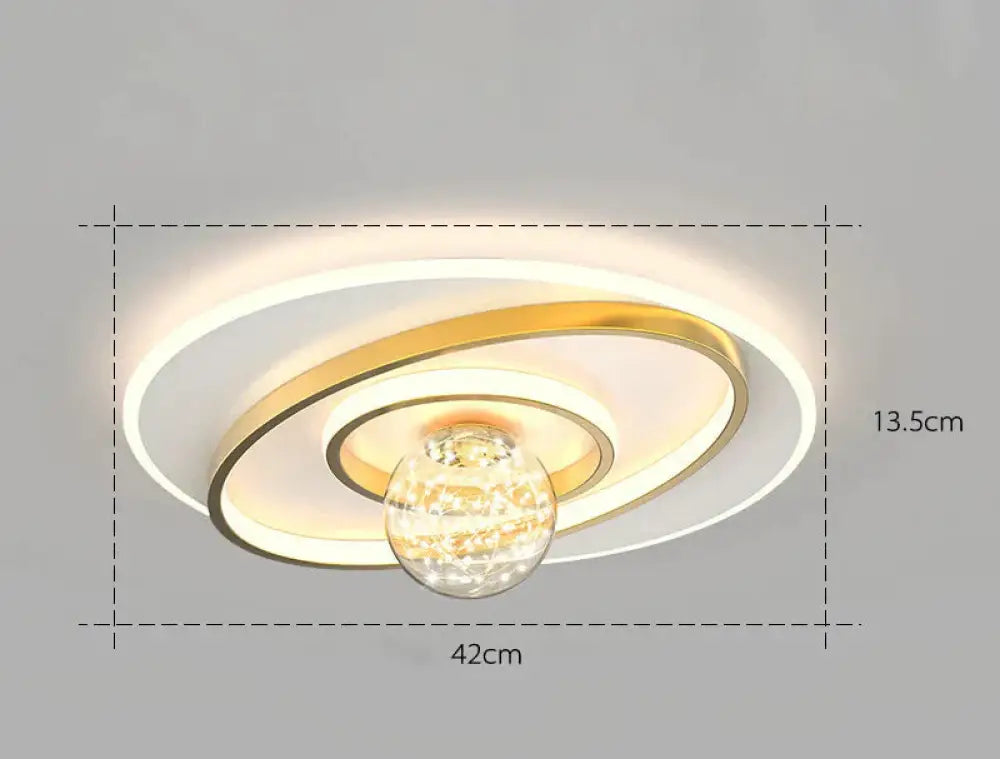 Nordic Simple Modern Atmosphere Light Luxury Living Room Bedroom Ceiling Lamp Gold / A Tri - Color