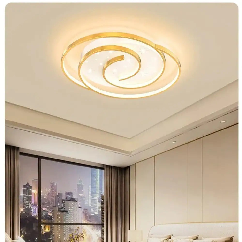 Nordic Simple Modern Atmosphere Light Luxury Living Room Bedroom Ceiling Lamp Gold / D Tri - Color