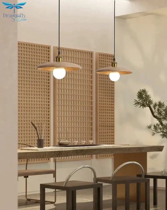 Nordic Solid Wood Lamp Restaurant Chandelier Single Head Art Pendant