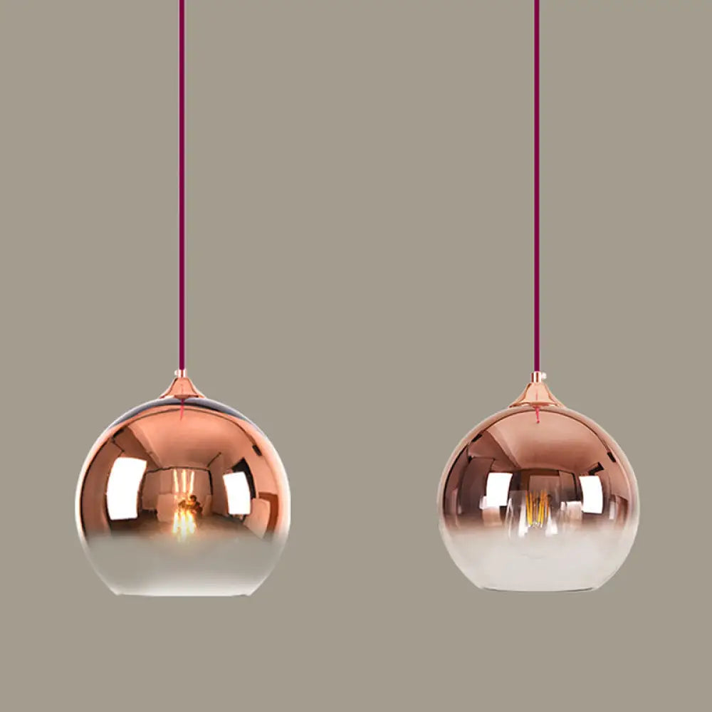 Nordic Spherical Dining Room Hanging Light Rose Gold / 8’ Pendant Lighting