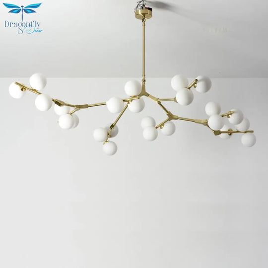 Nordic Tree Branches Led Chandelier Glass Balls Hanging Living Room Decoration Dining Bedroom
