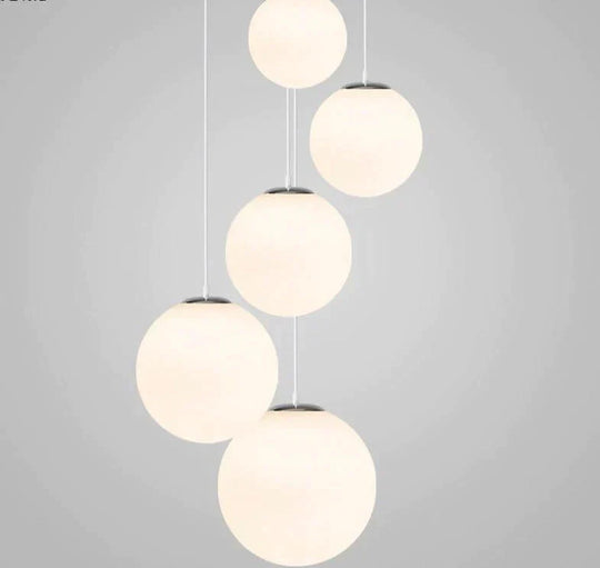 Nordic White Glass Ball Pendant Lights Modern Led Living Room Hanglamp Lamp Restaurant Bar Aisle