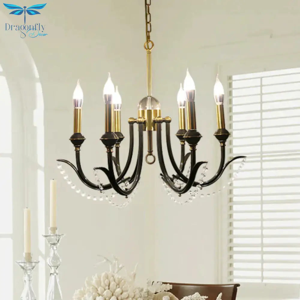Open Bulb Suspension Lighting Traditional Metal 6/8 Lights Gold Finish Chandelier Pendant Light