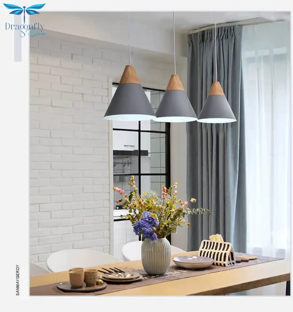 Pendant Lights Modern Wood Lamp Nordic Light For Cafe Restaurant Bedroom Hanglamp Kitchen Colorful