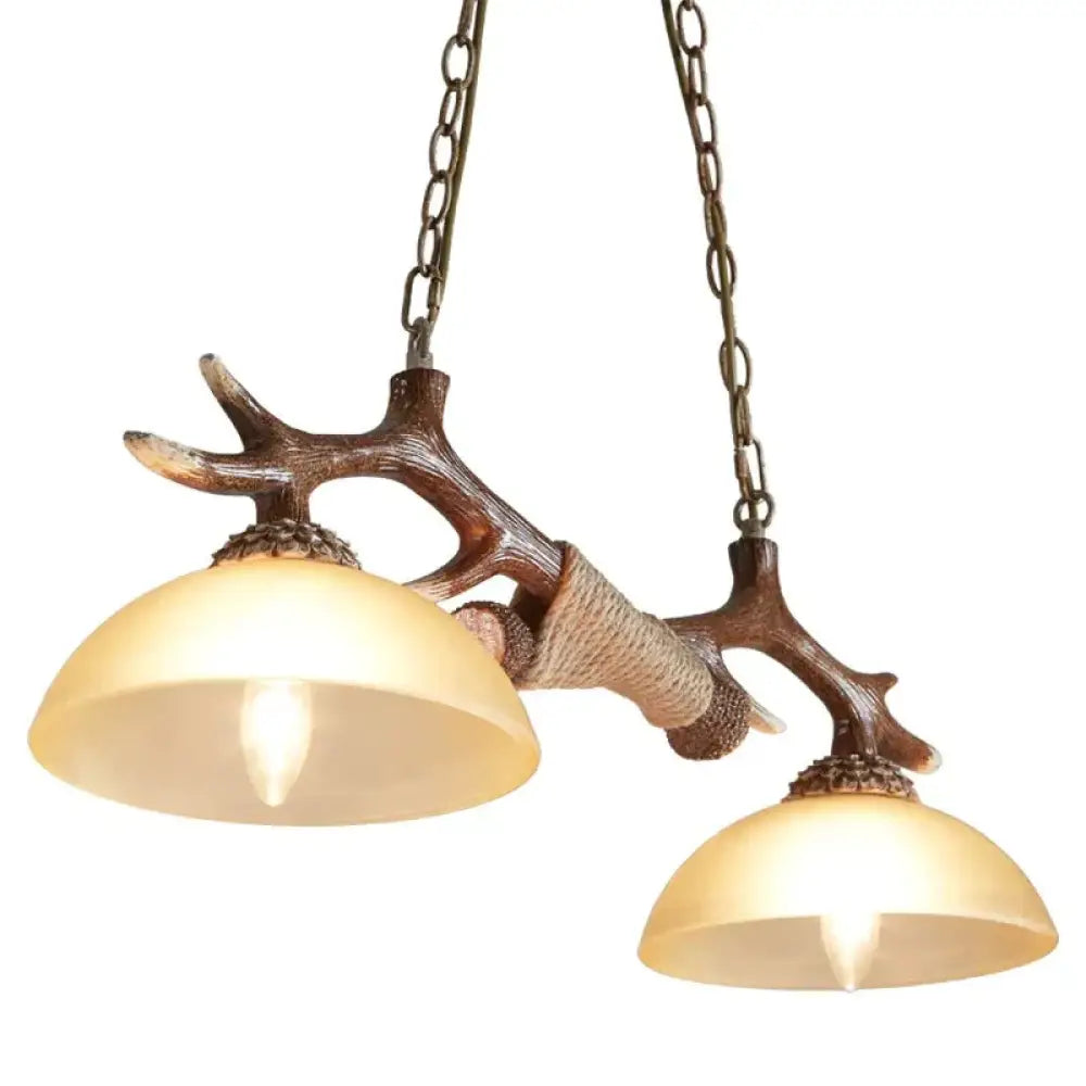 Personalized Antique Creative Glass Antler Chandelier In Living Room And Dining Pendant