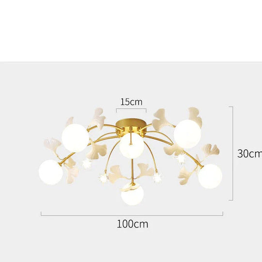 Petals Living Room Bedroom Ceiling Lamp Simple Creative Hall Master Warm Lighting As Show / Tri -