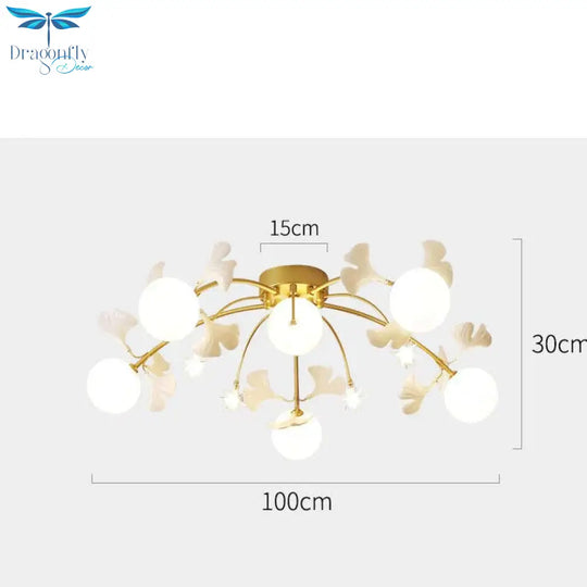 Petals Living Room Bedroom Ceiling Lamp Simple Creative Hall Master Warm Lighting As Show / Tri -