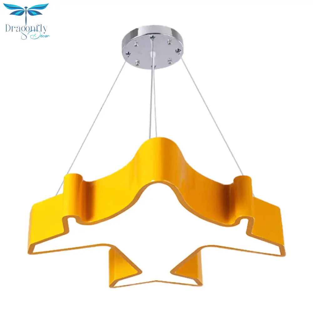 Plane Playing Room Pendant Lamp Acrylic Cartoon Style Led Chandelier Light Fixture In